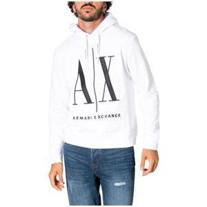 Armani Exchange, Sweatshirts & Hoodies, Heren, Wit, L, Hoodie