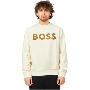 Boss, Sweatshirts & Hoodies, Heren, Beige, M, Katoen, Sweatshirts