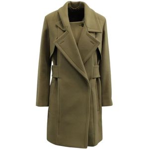 Gucci Vintage, Moderne Wollen Trenchcoat Bruin, Dames, Maat:M
