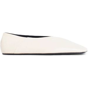 Jil Sander, Schoenen, Dames, Wit, 35 EU, Leer, Zwart & Wit Leren Ballerina Schoenen