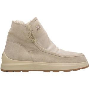 Estro, Schoenen, Dames, Beige, 36 EU, Leer, Warme Beige Snowboots met Bont