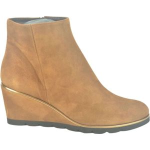 Jhay, Cognac daim Botje Spie Z. 5cm Bruin, Dames, Maat:41 EU