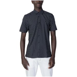 Antony Morato, Overhemden, Heren, Zwart, L, Katoen, Zwart Bedrukt Lang Shirt