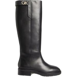 Calvin Klein, Schoenen, Dames, Zwart, 38 EU, Leer, Gebruikte OE Monogram Tassen