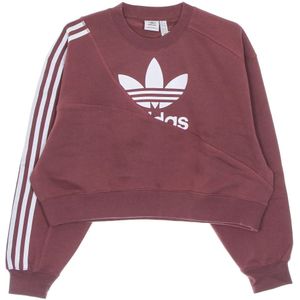 Adidas, Sweatshirts & Hoodies, Dames, Bruin, 2Xl, Katoen, Korte Mouw Crew Neck Sweatshirt Maroon