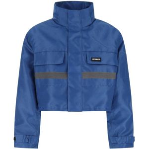 Vetements, Blauwe polyester gewatteerde jas Blauw, Heren, Maat:S