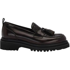 Lottusse, Schoenen, Dames, Rood, 39 EU, Burgundy Calfskin Covent Tassel Loafers Mocasin Borlas