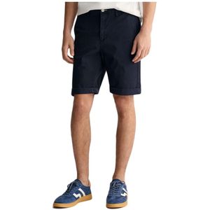 Gant, Korte broeken, Heren, Blauw, W33, Katoen, Sunfaded Slim Shorts