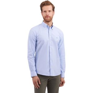 Brooks Brothers, Overhemden, Heren, Blauw, XL, Katoen, Blauw Slim Fit Non-Iron Stretch Katoenen Overhemd met Button Down Kraag
