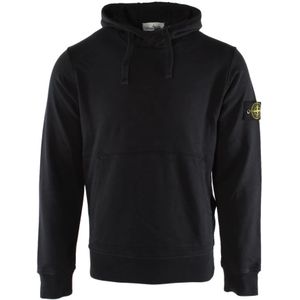 Stone Island, Sweatshirts & Hoodies, Heren, Blauw, S, Katoen, Blauwe Katoenen Heren Trui