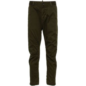 Dsquared2, Broeken, Heren, Groen, M, Katoen, Groene Twill Weave Broek