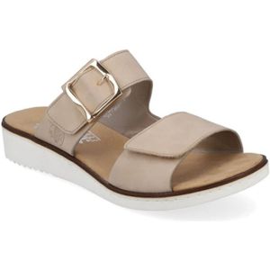 Rieker, Schoenen, Dames, Beige, 36 EU, Leer, Stijlvolle Dames Slippers