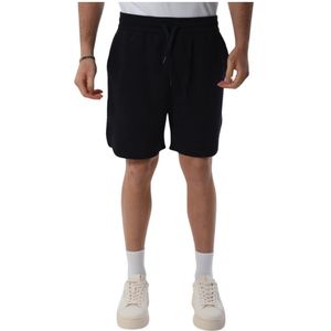Armani Exchange, Korte broeken, Heren, Blauw, S, Katoen, Katoenen Bermuda Shorts met elastische taille