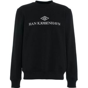 Han Kjøbenhavn, Sweatshirts & Hoodies, Heren, Zwart, L, Zwarte Sweatshirt Ss 24 Herenkleding