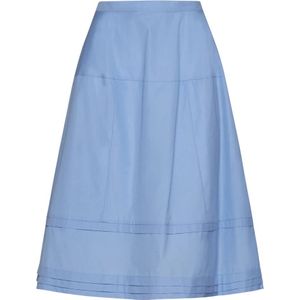 Marni, Rokken, Dames, Blauw, M, Katoen, Micro-Pleated A-Line Midi Skirt