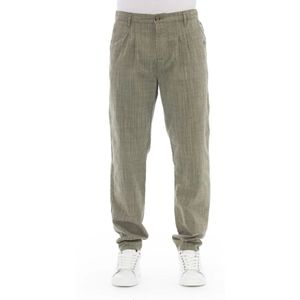 Baldinini, Broeken, Heren, Groen, 2Xl, Chino Broek met Knoop en Rits