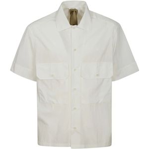 Ten C, Overhemden, Heren, Wit, 5Xl, Katoen, Korte Katoenen Overhemd met Kraag