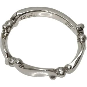 Gucci Vintage, Elegante Platinum Band Ring Grijs, Dames, Maat:ONE Size