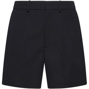 Valentino, Korte broeken, Heren, Zwart, M, Zwarte Shorts Wit/Blauw Stijl