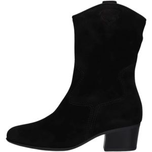 Gabor, Schoenen, Dames, Zwart, 43 EU, Suède, Zwarte Cowboy Stijl Enkellaarzen