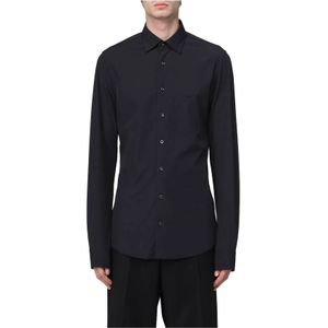 Michael Kors, Overhemden, Heren, Zwart, M, Nylon, Zwarte synthetische shirt voor heren