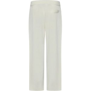 Dsquared2, Broeken, Heren, Wit, L, Wol, Witte Tricot Wollen Broek met Blauwe Zijbanden