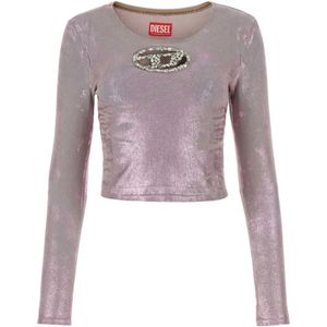 Diesel, Long Sleeve Tops Paars, Dames, Maat:M