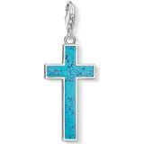 Thomas Sabo, Turquoise Kruis Bedelhanger Blauw, Dames, Maat:ONE Size