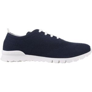 Kiton, Schoenen, Heren, Blauw, 41 EU, Kasjmier, Blauwe Cashmere Hardloopschoenen