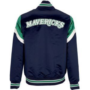 Mitchell & Ness, Jassen, Heren, Blauw, XL, Polyester, Dallas Mavericks Bomberjack NBA Teamkleuren