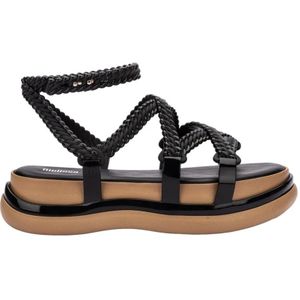 Melissa, Flat Sandalen Zwart, Dames, Maat:40 EU