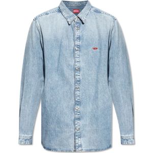 Diesel, Overhemden, Heren, Blauw, 2Xl, Denim, Denim overhemd D-Simply