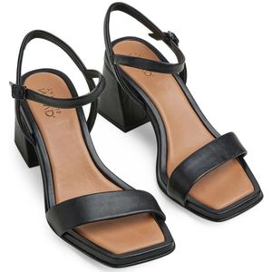 Tamaris, Schoenen, Dames, Zwart, 37 EU, Zwarte Elegante Open Platte Sandalen