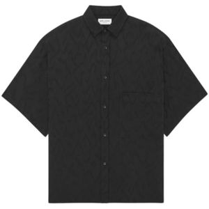 Saint Laurent, Overhemden, Heren, Zwart, S, Oversized Zijden Shirt met Korte Mouwen