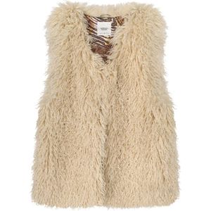 Summum Woman, Faux Fur Afghan Gilet Beige, Dames, Maat:XS