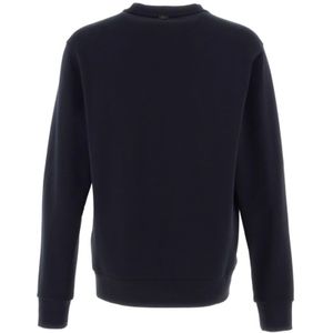 Herno, Sweatshirts & Hoodies, Heren, Blauw, L, Katoen, Geborduurde Katoenen Sweatshirt Regular Fit