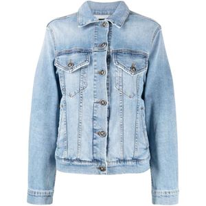 John Richmond, Jassen, Dames, Blauw, 2Xs, Denim, Denimjack met logo op de achterkant