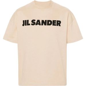Jil Sander, Tops, Heren, Beige, L, Katoen, T-Shirts