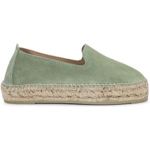 Manebí, Groene Espadrilles Dubbele Zool Hamptons Stijl Groen, Dames, Maat:41 EU