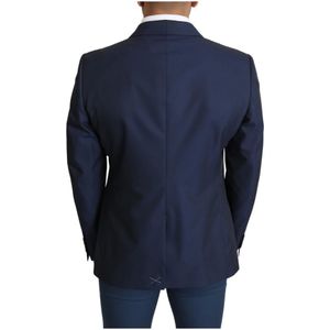 Dolce & Gabbana, Pakken, Heren, Blauw, L, Wol, Martini Blue Slim Fit Blazer