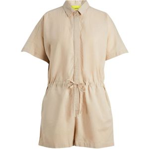 Jack & Jones, Linnen Playsuit in Cement Bruin, Dames, Maat:XS