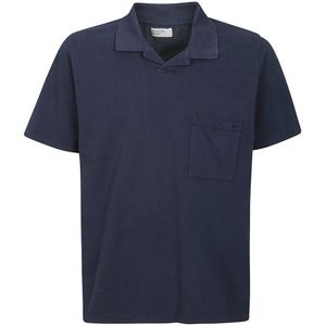 Universal Works, Tops, Heren, Blauw, L, Katoen, Polo Shirts