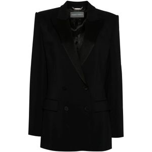 Alberta Ferretti, Jassen, Dames, Zwart, M, Elegante Zwarte Blazer