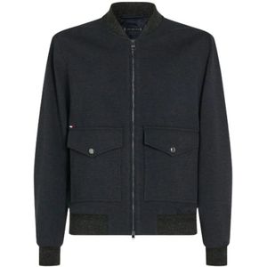 Tommy Hilfiger, Jassen, Heren, Blauw, L, Polyester, Milano Bomberjack