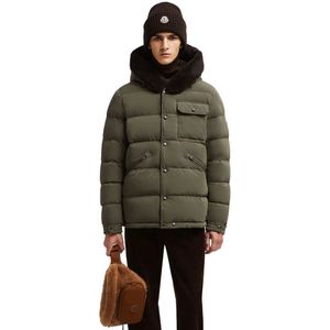 Moncler, Jassen, Heren, Groen, L, Nylon, Groene Pufferjas met Teddy Capuchon