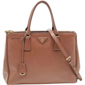 Prada Vintage, Pre-owned Leather totes Bruin, Dames, Maat:ONE Size