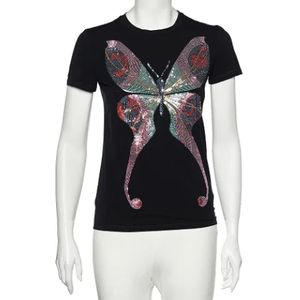 Armani Pre-owned, Pre-owned Cotton tops Zwart, Dames, Maat:M