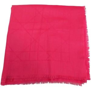 Dior Vintage, Pre-owned, Dames, Roze, ONE Size, Pre-owned Silk scarves
