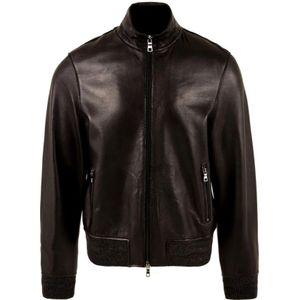 The Jack Leathers, Zwarte Leren Jassen Zwart, Heren, Maat:3XL