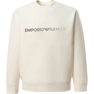 Emporio Armani, Sweatshirts & Hoodies, Heren, Beige, S, Katoen, Sweatshirts